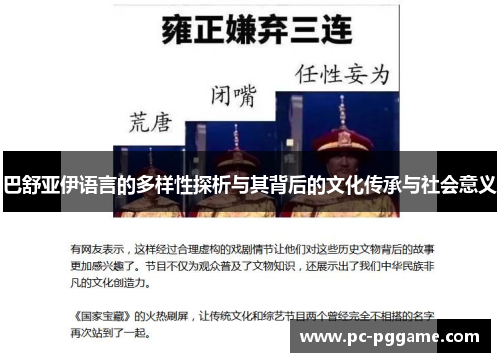 巴舒亚伊语言的多样性探析与其背后的文化传承与社会意义